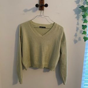 SHEIN cropped v-neck sweater